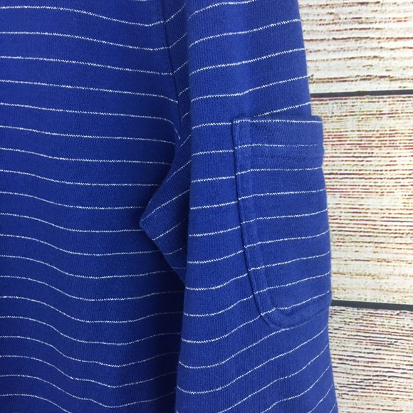 VTG Liz Claiborne Hoodie Blue Silver Metallic Striped Full Zip Women's M - Picture 4 of 13